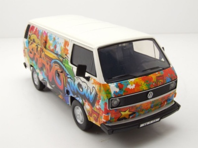 VW T3 Bus beige Graffiti Modellauto 1:24 Motormax