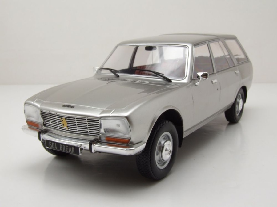 Peugeot 504 Break Kombi 1976 silber Modellauto 1:18 MCG