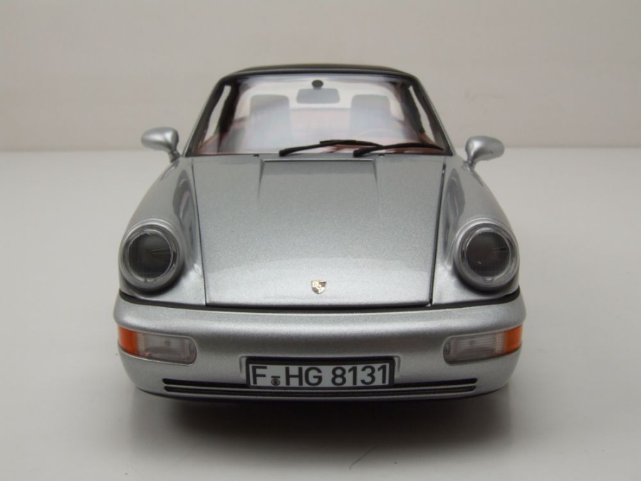 Porsche 911 Carrera 4 Targa 1991 – Norev 1:18 – Polar Silver Metallic – Maquette Métal Collection