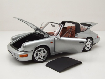 Porsche 911 (964) Carrera 4 Targa 1991 silber Modellauto 1:18 Norev