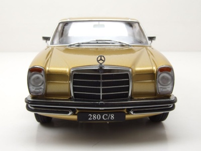Mercedes 280 C /8 Strichacht Coupe W114 1969 gold metallic Modellauto 1:18 KK Scale