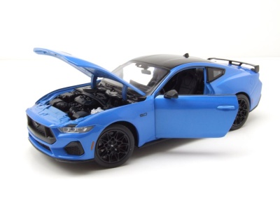 Ford Mustang GT 2024 blau schwarz Modellauto 1:25 Welly