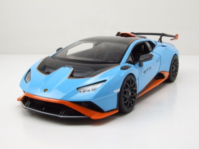 Lamborghini Huracan STO hellblau orange Modellauto 1:18...
