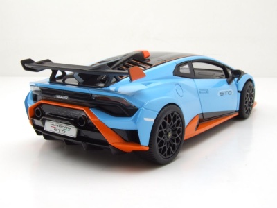 Lamborghini Huracan STO hellblau orange Modellauto 1:18...