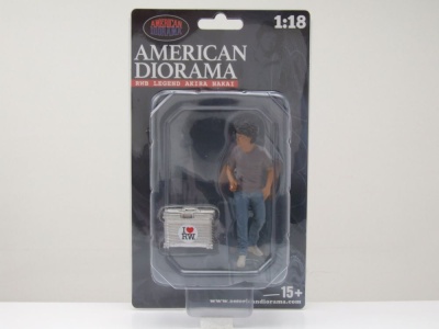 Figur RWB Legend Akira Nakai-San Koffer für 1:18 Modelle American Diorama