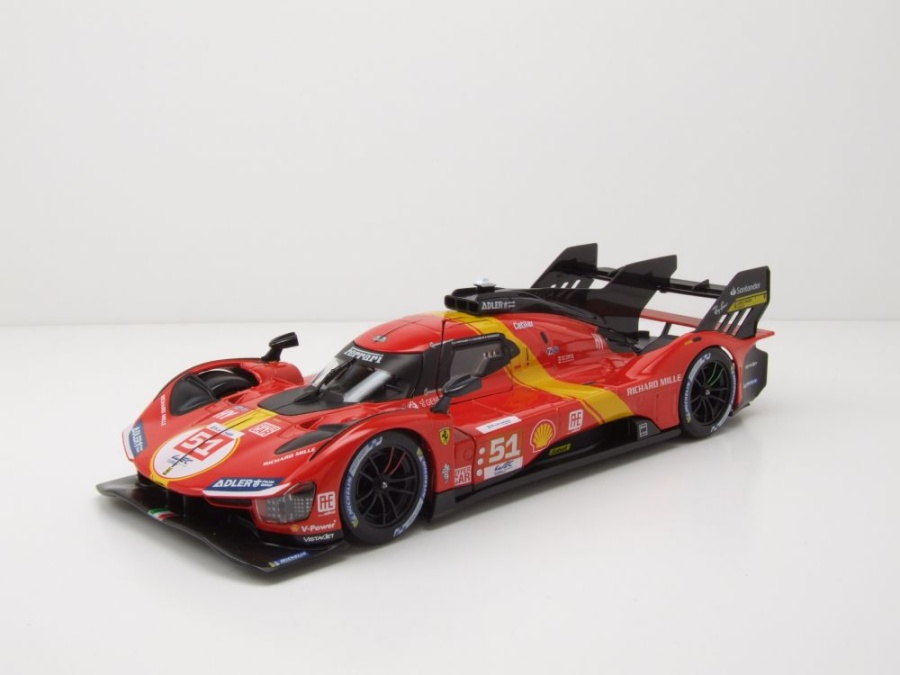 Ferrari 499P #51 Le Mans 2023 rot Guidi Calado Giovinazzi Modellauto 1:24 Bburago