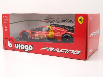 Ferrari 499P #51 Le Mans 2023 rot Guidi Calado Giovinazzi Modellauto 1:24 Bburago