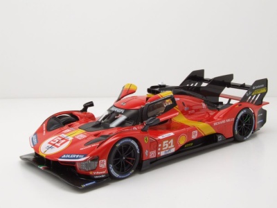 Ferrari 499P #51 Le Mans 2023 rot Guidi Calado Giovinazzi Modellauto 1:24 Bburago