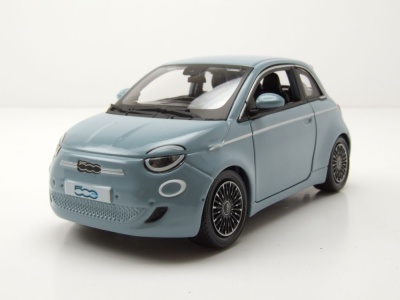 Fiat 500e blau Modellauto 1:24 Bburago