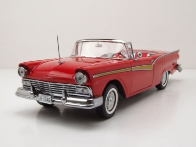 Ford Fairlane 500 Skyliner 1957 rot Modellauto 1:18 Sun Star