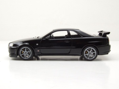 Nissan GT-R R34 schwarz Modellauto 1:24 Welly