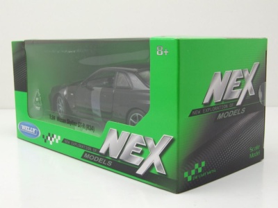 Nissan GT-R R34 schwarz Modellauto 1:24 Welly