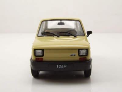 Fiat 126p 1985 hellgelb Modellauto 1:24 Whitebox