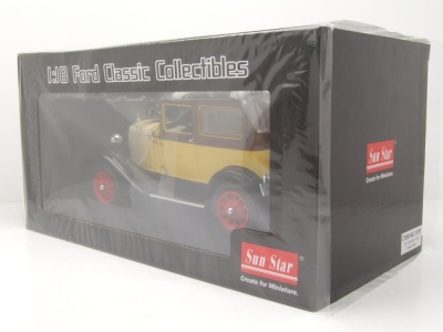 Ford Model A Tudor 1931 gelb braun Modellauto 1:18 Sun Star