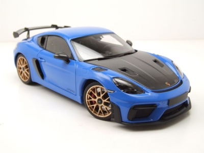 Porsche Cayman GT4 RS Weissach Package 2024 blau Modellauto 1:18 Minichamps