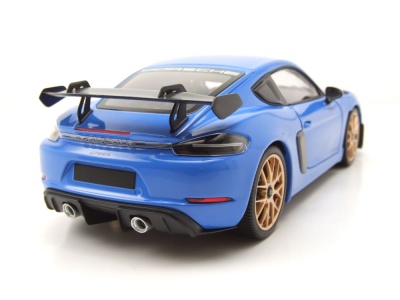 Porsche Cayman GT4 RS Weissach Package 2024 blau Modellauto 1:18 Minichamps