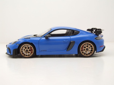 Porsche Cayman GT4 RS Weissach Package 2024 blau Modellauto 1:18 Minichamps