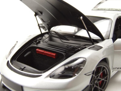Porsche Cayman GT4 RS Weissach Package 2024 silber Modellauto 1:18 Minichamps