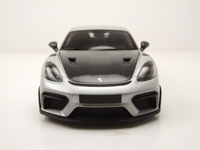 Porsche Cayman GT4 RS Weissach Package 2024 silber Modellauto 1:18 Minichamps