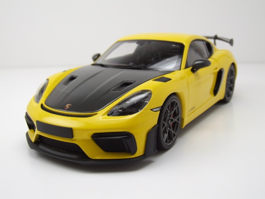 Porsche Cayman GT4 RS Weissach Package 2024 gelb Modellauto 1:18 Minichamps