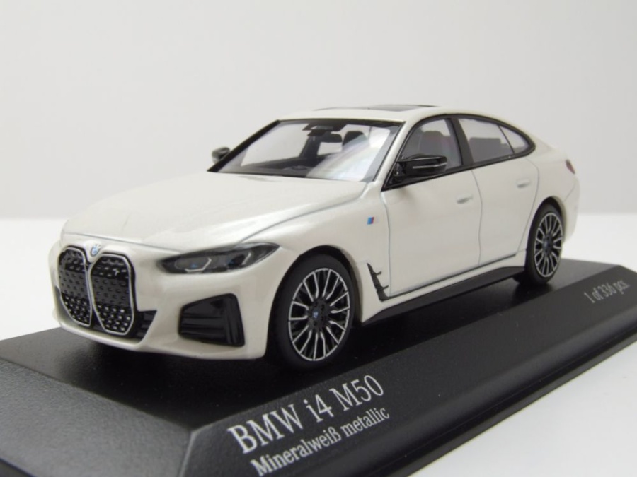 BMW I4 M50 2022 weiß metallic Modellauto 1:43 Minichamps