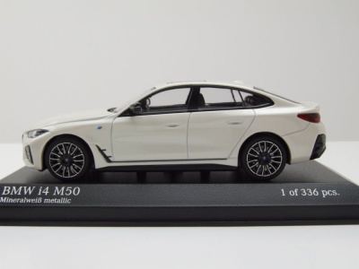 BMW I4 M50 2022 weiß metallic Modellauto 1:43 Minichamps