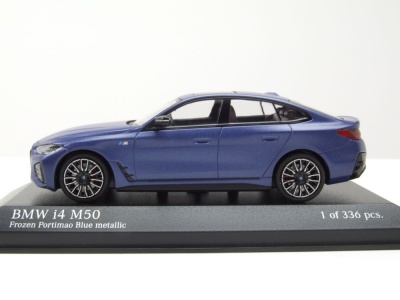BMW I4 M50 2023 matt blau Modellauto 1:43 Minichamps