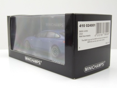 BMW I4 M50 2023 matt blau Modellauto 1:43 Minichamps