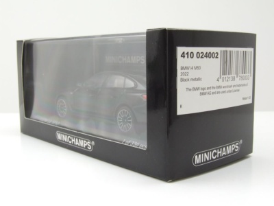 BMW I4 M50 2022 schwarz metallic Modellauto 1:43 Minichamps