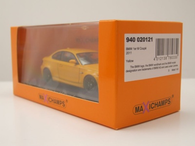 BMW 1er M Coupe 2011 gelb Modellauto 1:43 Maxichamps
