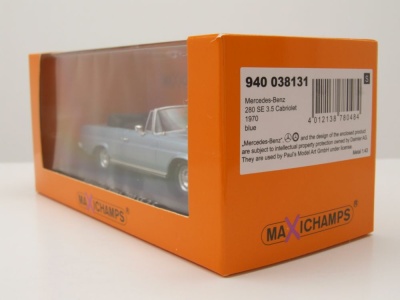 Mercedes 280 SE 3.5 Cabrio W111 1970 blau Modellauto 1:43 Maxichamps