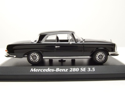 Mercedes 280 SE 3.5 Coupe W111 1970 schwarz Modellauto 1:43 Maxichamps