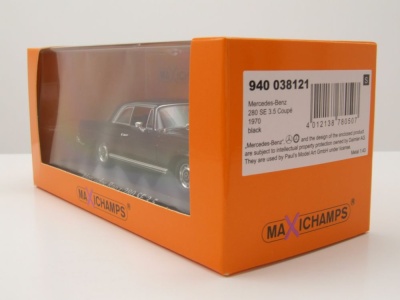 Mercedes 280 SE 3.5 Coupe W111 1970 schwarz Modellauto 1:43 Maxichamps