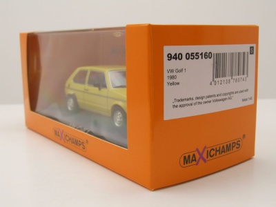 VW Golf 1 2-Türer 1980 gelb Modellauto 1:43 Maxichamps