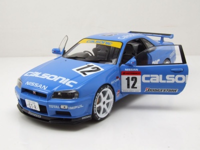 Nissan GT-R R34 #12 Streetfighter Calsonic 2000 blau Modellauto 1:18 Solido