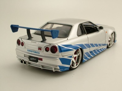 Nissan Skyline GT-R R34 2002 silber blau Brian Fast &...