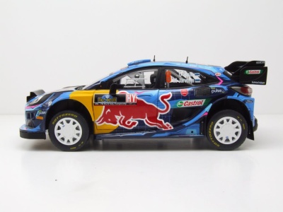 Ford Puma WRC Rally1 Hybrid #8 Rallye Schweden 2023 blau Tänak Modellauto 1:18 Solido