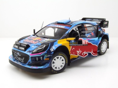 Ford Puma WRC Rally1 Hybrid #8 Rallye Schweden 2023 blau Tänak Modellauto 1:18 Solido