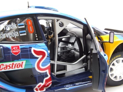 Ford Puma WRC Rally1 Hybrid #8 Rallye Schweden 2023 blau Tänak Modellauto 1:18 Solido