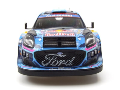 Ford Puma WRC Rally1 Hybrid #8 Rallye Schweden 2023 blau Tänak Modellauto 1:18 Solido