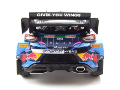 Ford Puma WRC Rally1 Hybrid #8 Rallye Schweden 2023 blau Tänak Modellauto 1:18 Solido