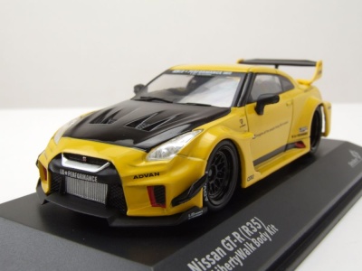 Nissan GT-R R35 Liberty Walk Body Kit gelb Modellauto 1:43 Solido