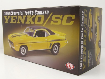 Modellauto Chevrolet Yenko Camaro SC 1969 gelb schwarz 1:18 Acme