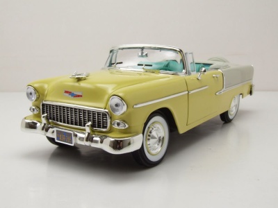 Chevrolet Bel Air Convertible 1955 elfenbein gold Modellauto 1:18 Auto World