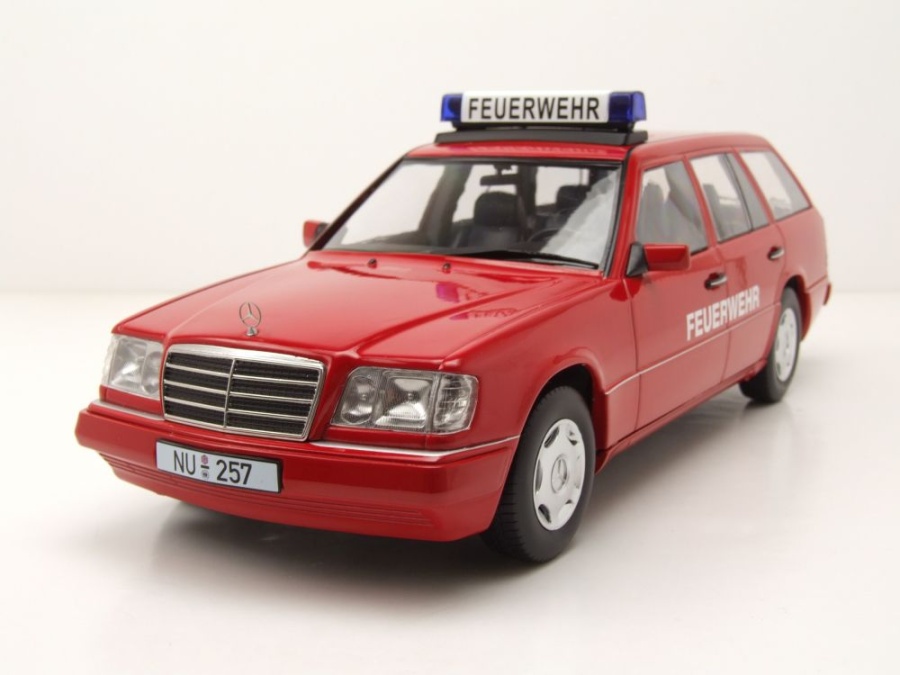 Mercedes E-Klasse T-Modell Kombi S124 Feuerwehr 1995 rot Modellauto 1:18 Triple9