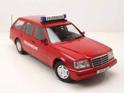 Mercedes E-Klasse T-Modell Kombi S124 Feuerwehr 1995 rot Modellauto 1:18 Triple9