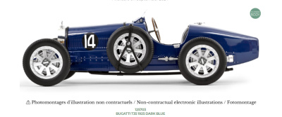 Bugatti T35 1925 dunkelblau Modellauto 1:12 Norev