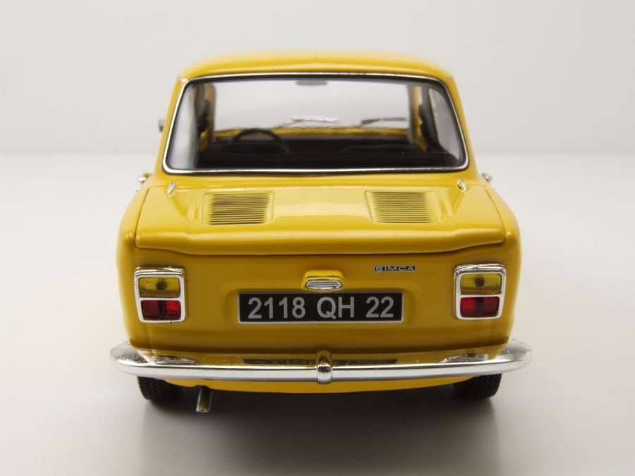NOREV 185714 Simca 1000 LS 1974 Jaune Maya – Échelle 1/18 – Miniature Neuve