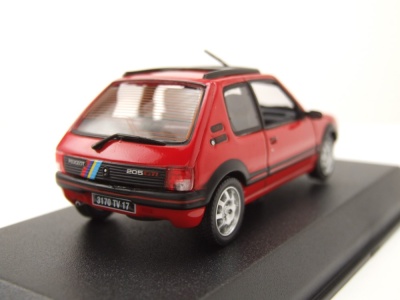 Peugeot 205 GTi 1.9 1991 rot PTS Deko Modellauto 1:43 Norev