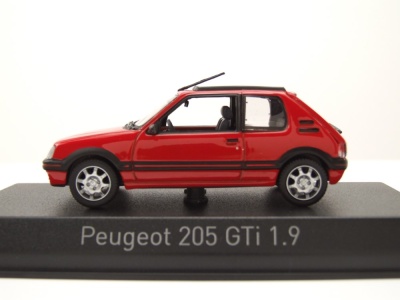 Peugeot 205 GTi 1.9 1991 rot PTS Deko Modellauto 1:43 Norev
